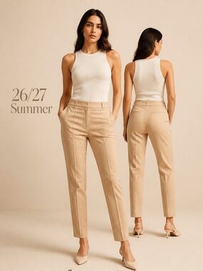 Banana Republic Tailored Mid-Rise Ankle Pants in Beige - Women Size 10